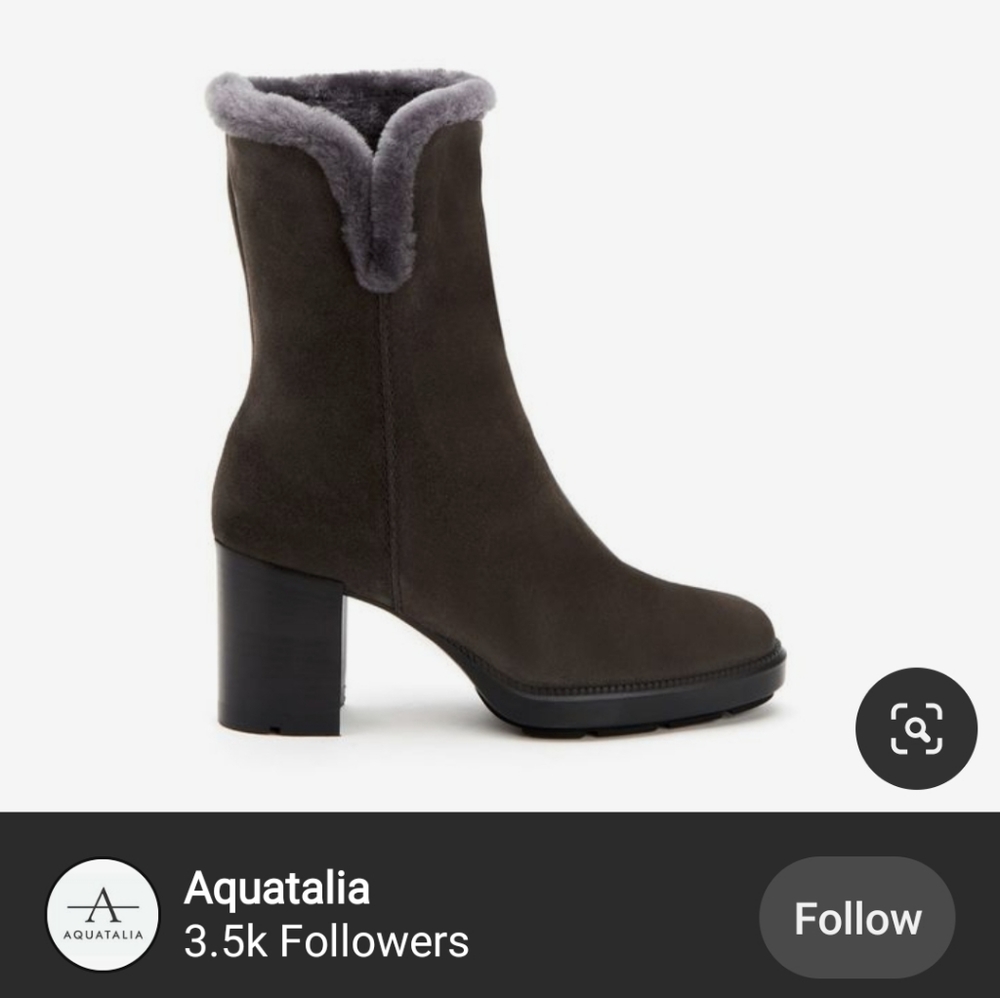Gray Aquatalia Shearling Ileen Boot
